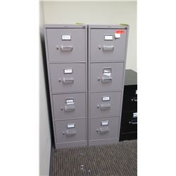 Qty 2 Vertical File Cabinets (HON), Gray 15"W x 26.5D" x 52"H