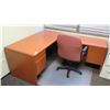 Image 1 : Wooden Desk 65"L x 30"D x 30"H w/ Office Chair