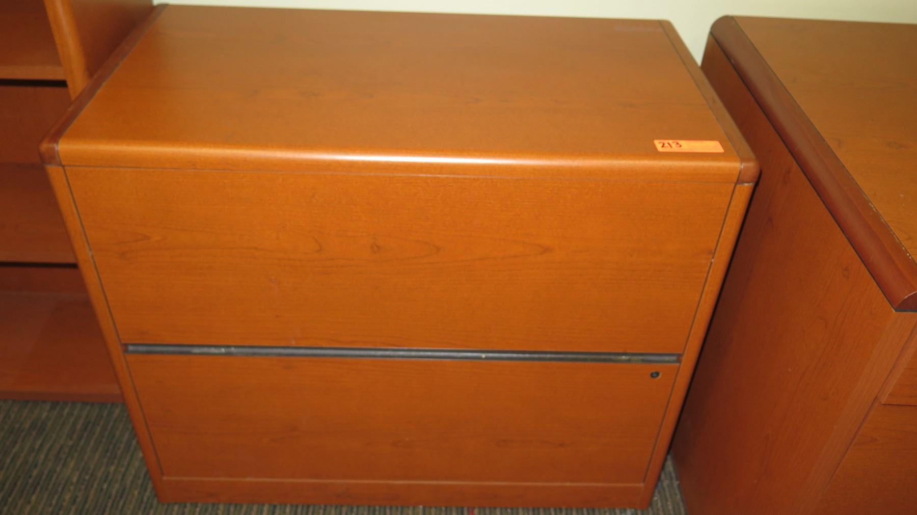 Wooden 2 Drawer Lateral File Cabinet Dry Erase Board Oahu Auctions