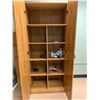Image 2 : Wooden Utility Cabinet 29.5"W x 16.5"D x 72" H (w/ Misc. Supplies)