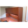 Image 2 : Wooden Desk 78"L x 24" w/ Overhead Cabinet (67"H) & Office Chair