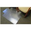 Image 2 : Qty 2 Upholstered Wooden Reception Chairs & Plastic Desk Mat