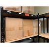 Image 2 : Shelving Unit w/ Metal Frame 15.5"D, 72"H w/ Misc. Metal Organizers on 3rd Shelf
