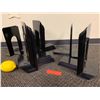 Image 2 : Lot of Gloss Black Bracket Book Ends