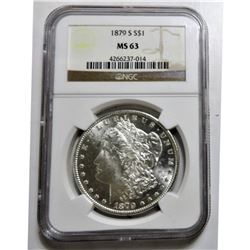 1879 MS 63 NGC $1 Morgan Silver Dollar