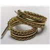 Image 3 : 18k YG Rope Design Estate Earrings -