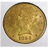 1893 $10 Gold Liberty XF AU Grade