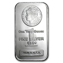 1 oz. Silver Morgan Design Silver Bar .999 pure