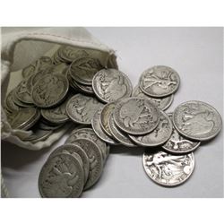 (50) Walking Liberty Half Dollars -90% Silver