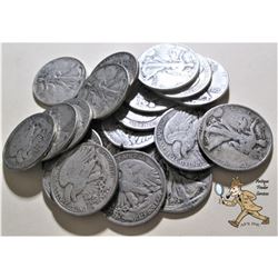 20 pcs. Walking Liberty Half Dollars -90% Silver