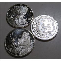 3- 1 oz. Silver rounds - .999 Pure