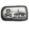 Image 1 : 1 oz Silver Crossbones - Poured Silver - .999
