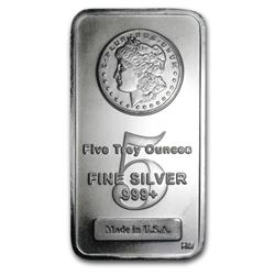 Pure Silver 5 oz Bar Morgan Design