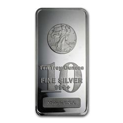 10 oz. Walking Liberty Bar -.999 Pure