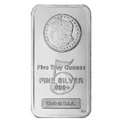 5 oz. Morgan Design Silver Bar -.999 Pure