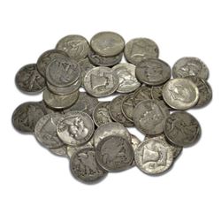 (30) Mixed Type -90% Silver Half Dollars