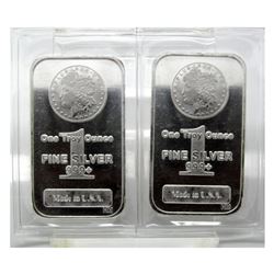 (2) Morgan Design Silver Bars - 1 oz. Bars -