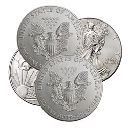 (4) BU Random Date Silver Eagles