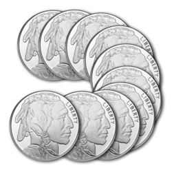 (10) 1 oz. Buffalo Silver Rounds