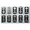 (10) 1 oz Silver Morgan Design Silver Bars