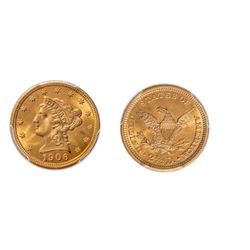 1906 USA 2.5 Dollar Gold Coin