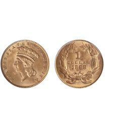1888 USA 1 Dollar Gold Coin
