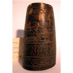 AN OLD YAMUK BODY ORNAMENT, the section of turtle