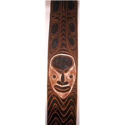 A MIDDLE SEPIK HOUSE BOARD, of wood, the anterior