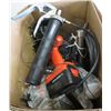 Image 1 : LOT OF ASSORTED TOOLS (18V CORDLESS DRILL- BLACK AND DECKER, GREASE GUN, ETC…)