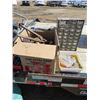 Image 1 : LOT OF ASSORTED TOOLS (TOOL TRAY, BOX FULL OF PIPE WRENCHES, TRAY BINS, SAW BLADES)