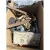 Image 4 : LOT OF ASSORTED TOOLS (TOOL TRAY, BOX FULL OF PIPE WRENCHES, TRAY BINS, SAW BLADES)