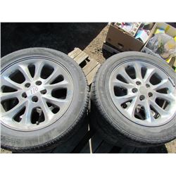 LOT OF 4 TIRES AND RIMS (225-55-17) *5 BOLT*