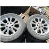 Image 1 : LOT OF 4 TIRES AND RIMS (225-55-17) *5 BOLT*