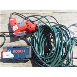 LOT OF ASSORTED ITEMS (MAKITA DRILL, BOSCH BIT SET, EXTENSION CORD)