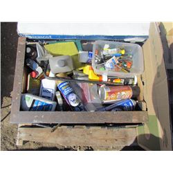 LOT OF (SOLVENTS, CLEANERS, ELECTRICAL, MISC ITEMS)