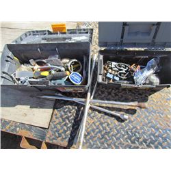 LOT OF 2 TOOL BOXES (MISC TOOLS, 2 SPEED WRENCHES)