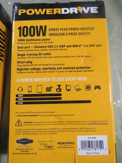 LOT OF 3 ITEMS ( ALL NEW) * 2 X DIRECT PLUG POWER INVERTER* ( 1 HEAVY ...