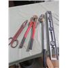 Image 1 : LOT OF ASSORTED TOOLS (BOLT CUTTER, TIN SNIP, LEVEL, ETC…)