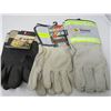 Image 1 : LOT OF 3 PAIRS OF GLOVES ( 2-LARGE) *LEATHER AND RUBBER*