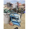 Image 1 : PALLET OF CHAIRS, METAL CART AND GARBAGE CAN FULL OF HOSE
