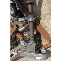 LOT OF DRILL PRESS PARTS AND 2 RUBBER TIRES