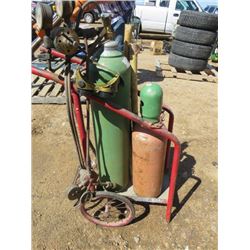 ACETYLENE TORCH SET (COMPLETE WITH TANKS AND CART)