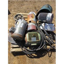 PALLET LOT INCLUDING ELECTRIC MOTORS AND PULLEYS