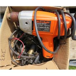 HAMMER DRILL AND LOT OF ASSORTED ELECTRICAL TOOLS (BLACK& DECKER)