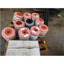 LOT OF ASSORTED BALER TWINE (ORANGE, 9000 FOOT ROLLS) *MODEL 130 BALE THROWER*