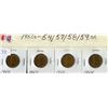 Image 1 : LOT OF 4 ONE CENT COINS (CANADA) *1954, 1957, 1958, 1959*