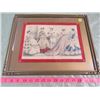 Image 1 : FRAMED PRINT (GODEY'S FASHIONS FOR AUGUST) *1867*