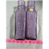 Image 2 : LOT OF 2 PURPLE GLASS ACID BOTTLES (BUBBLING DEFECTS)