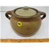 Image 1 : OLD CROCK WITH LID & HANDLES (CERAMIC)
