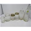 Image 1 : ASSORTMENT OF KEER HALF PINT JARS ( BURNS JAR, CANADIAN MASON, IMPROVED GEM MILK BOTTLE)
